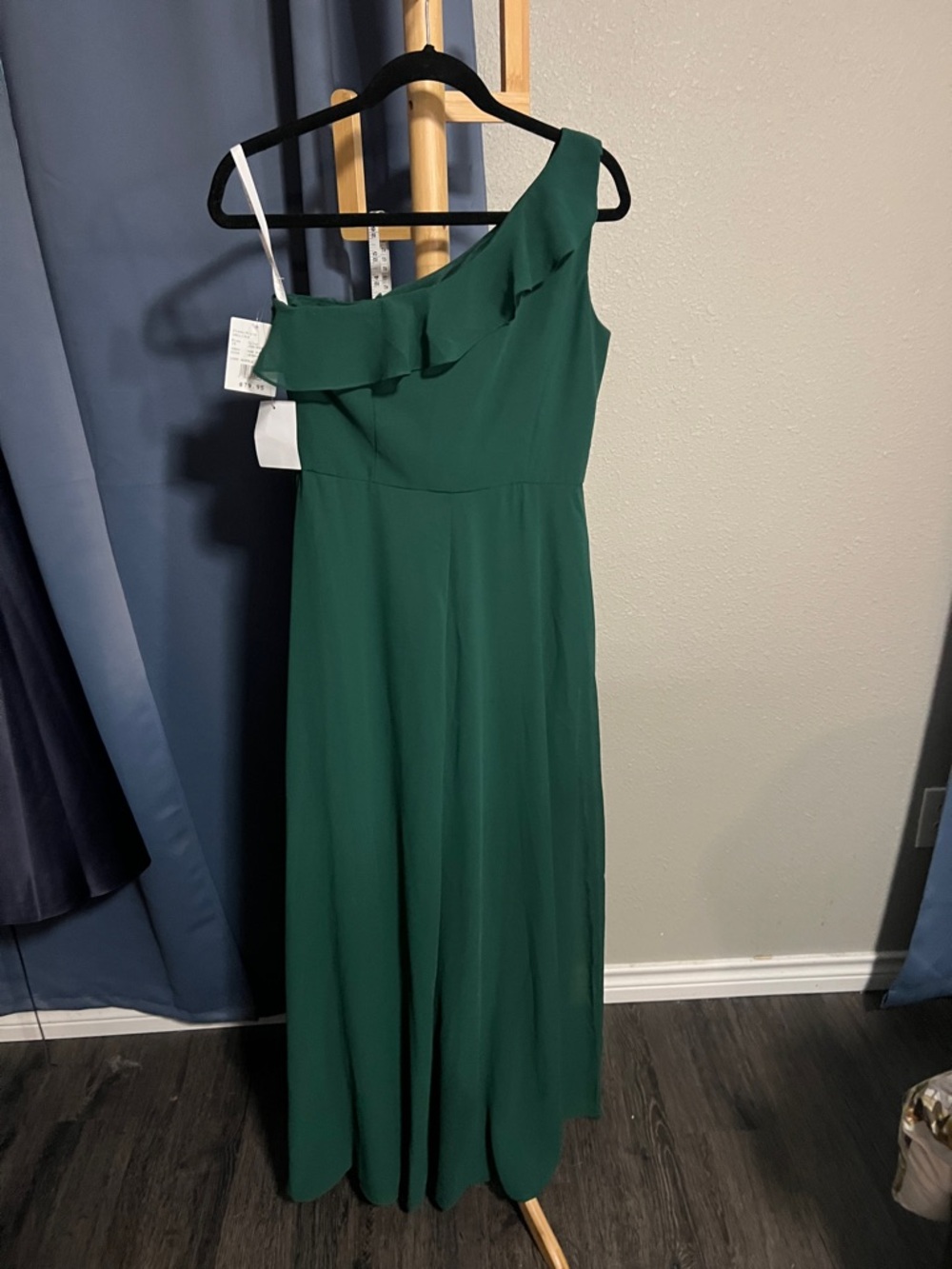 Children’s or Junior Bridesmaid Juniper One-Shoulder Ruffle Evening Dress - Picture 3 of 7